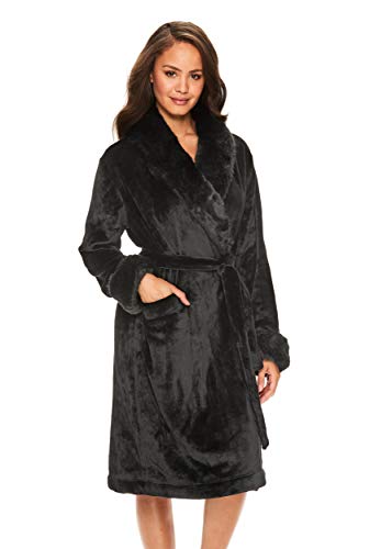 Tahari Women's Plush Warm Faux Fur Lounge Robe