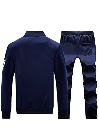 Lavnis Men's Casual Tracksuit Long Sleeve Running Jogging Athletic Sports Set Gray XL