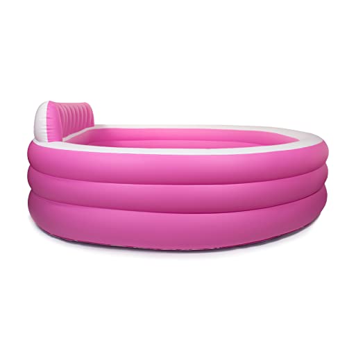 Toysical Round Inflatable Pool with Backrest and Bench