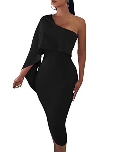 One Shoulder Ruffle Cocktail Dress