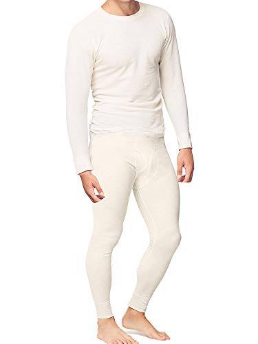 Men's Cotton Thermal Underwear Set (Shirt, Pants, Long Johns, White)