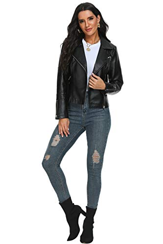 Fahsyee Faux Leather Moto Biker Jacket