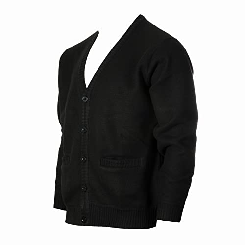 Gioberti Kids' Cardigan Sweater with Flannel Lining, Black