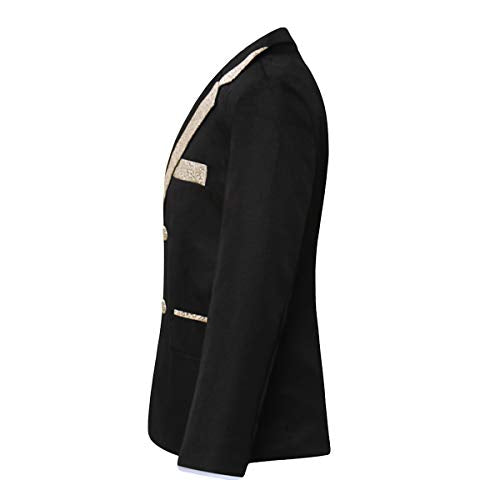 SWOTGdoby Boys Slim Fit Suits 4 Pieces Blazer Vest Pants Bowtie Jacket with Gold Rims for Wedding Party Prom