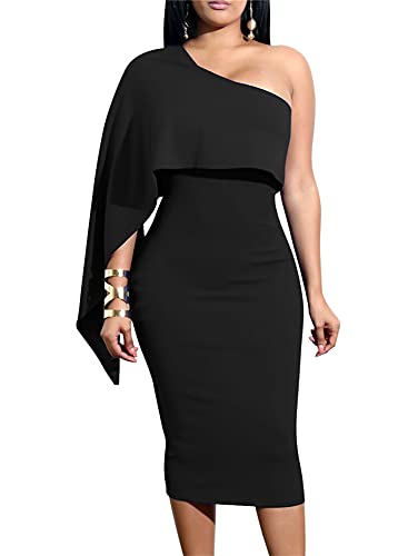 One Shoulder Ruffle Cocktail Dress