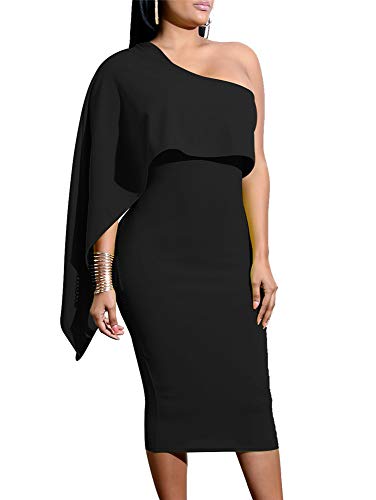 One Shoulder Ruffle Cocktail Dress