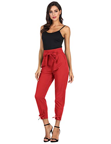 Cropped Paper Bag Waist Pants
