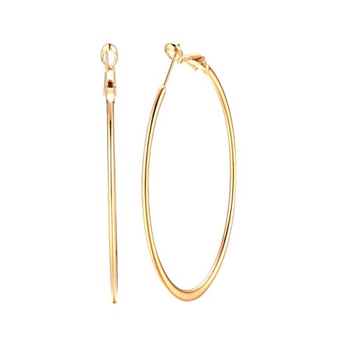 Large Hoop Earrings for Women in 14K Yellow Gold