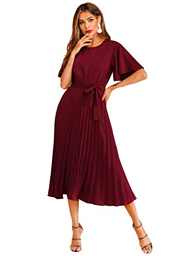 Elegant Pleated Flounce Dress