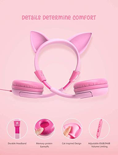 iCleverCat Ear Kids Headphones with Mic