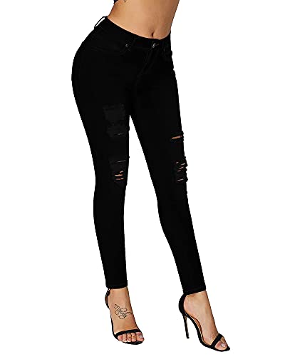 roswear Women's Ripped Skinny Jeans