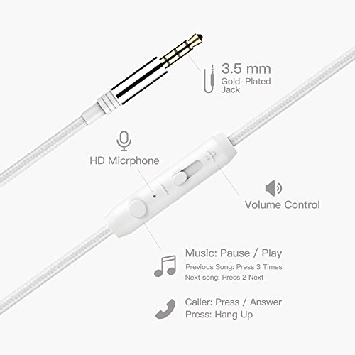 Lightweight AILIHEN C8 Headphones with Microphone and Volume Control