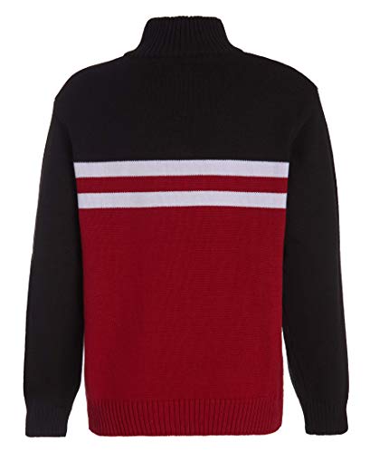 Calvin Klein Boys' Half Zip Sweater, Red/Black, Large (14/16)