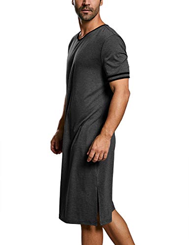 Soft Cotton Men's Sleepshirt (Dark Gray)
