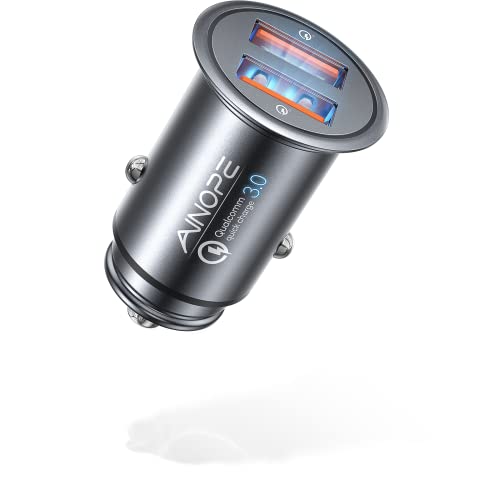 AINOPE Dual QC3.0 Port USB Car Charger - 36W/6A Fast Adapter for iPhone and Galaxy