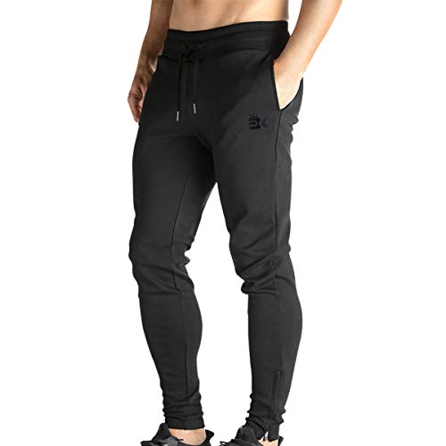 BROKIG Zip Jogger Pants (Large, Black)