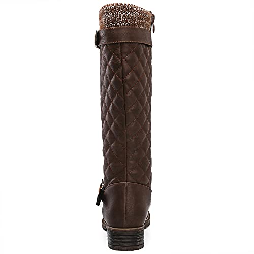 Brown Quilted Riding Boots