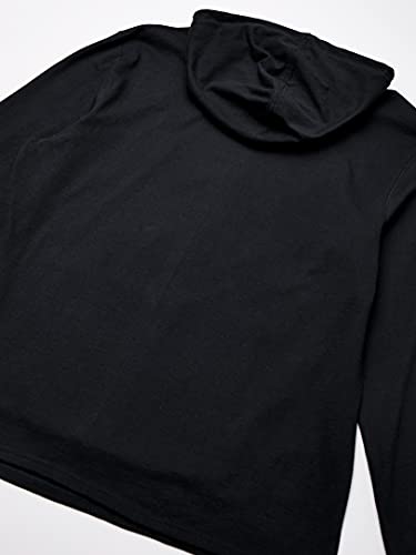 Champion Men's Middleweight Jersey Hoodie, Script Logo, black, Large