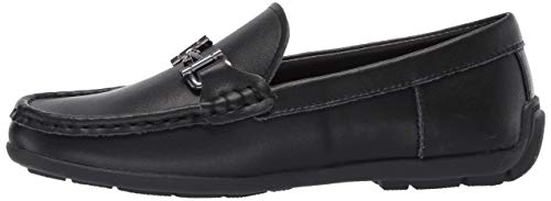 Steve Madden Boy's BLANGE Shoe, Black Leather, Size 2 Little Kid
