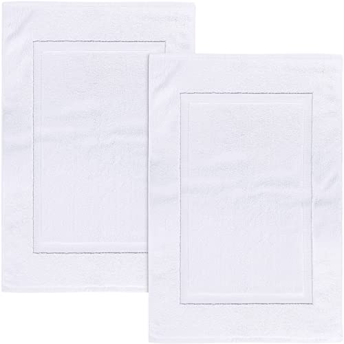 Utopia Towels Cotton Banded Bath Mats - Pack of 2