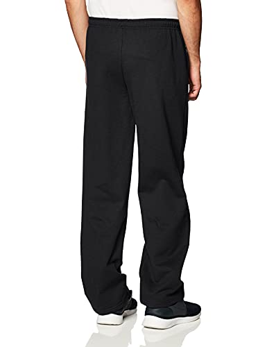 Gildan Men's Fleece Open Bottom Sweatpants with Pockets, Style G18300, Black, Large