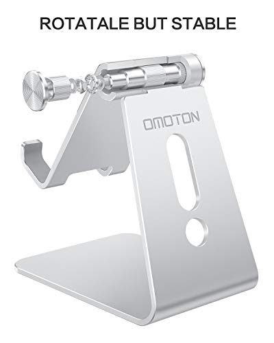 OMOTON C2 Adjustable Aluminum Cell Phone Stand in Silver