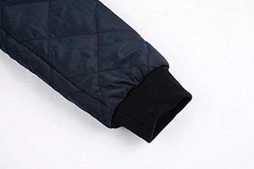 Mens Bomber Jackets Diamond Quilted Fall Winter Thermal Varsity Lightweight Coat