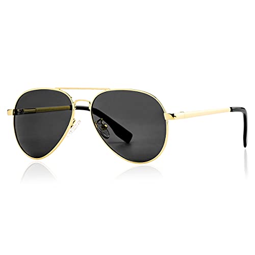 Polarized Aviator Sunglasses (Gold/Grey)
