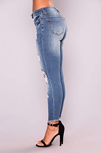 Women's High Waist Ripped Jeans