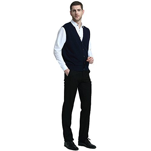 Men's Cashmere Blend Vest Cardigan