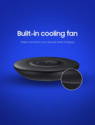 Fast Charge Wireless Charger Pad (2019 Edition) with Cooling Fan for Galaxy Phones, Watches and Apple Iphone Devices