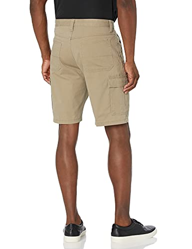Wrangler Authentics Men's Classic Relaxed Fit Cargo Short, British Khaki Twill, 36
