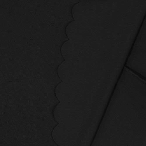 Girls' Scalloped Edge A-Line Dress with Belt and Pockets (Black, 4-14T)