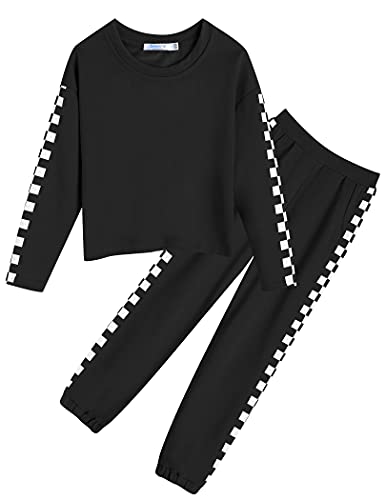 Girls' Plaid Tracksuit Sets