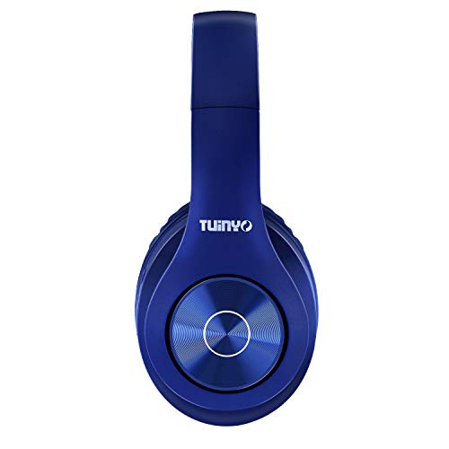 TUINYO Wireless Bluetooth Headphones - Over Ear, 40H Playtime, Deep Bass, Dark Blue