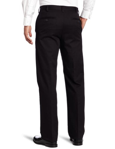 IZOD Men's American Chino Flat Front Straight Fit Pant, Black, 32W x 34L