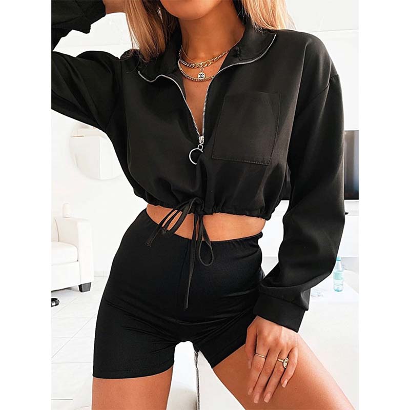 Autumn Short Sexy Hoodies for Women
