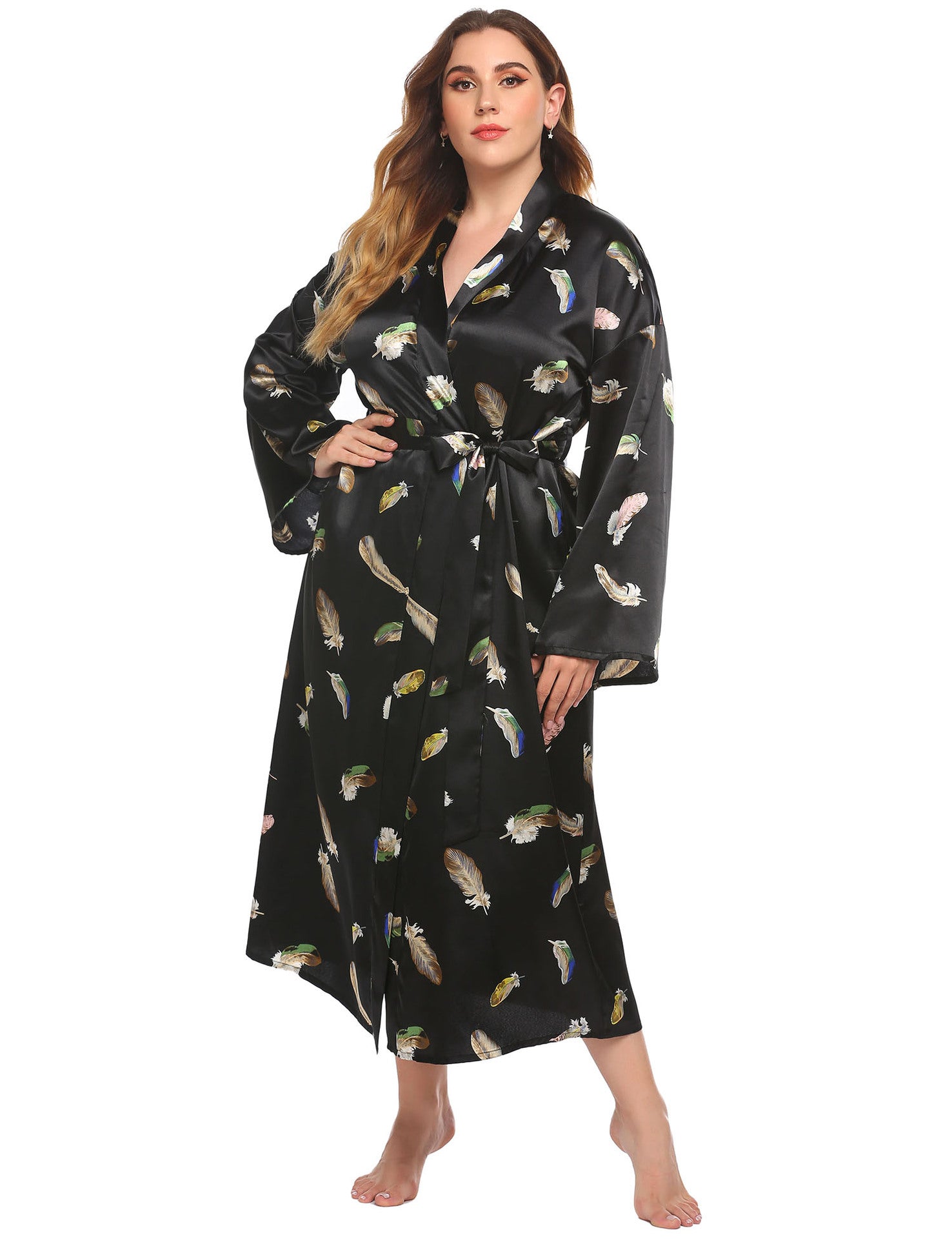 Flower Print Long Robes for Women