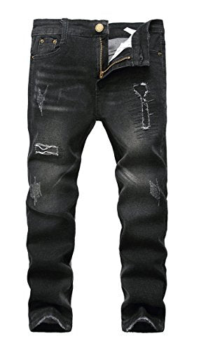 Skinny Fit Ripped Destroyed Distressed Stretch Slim Jeans Pants