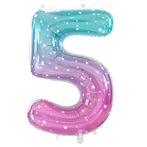 Gifloon Number 5 Balloon, Large number balloons 40 inch, 5th Birthday Party Decorations Supplies 5 Year Old Birthday Sign Decor