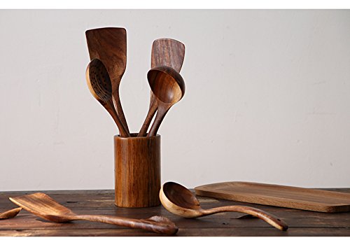 NAYAHOSE Natural Teak Wood Kitchen Utensils