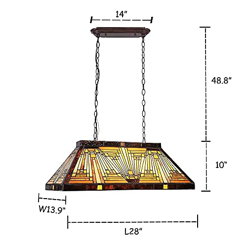 ARTZONE Tiffany Stained Glass Pool Table Light Fixture