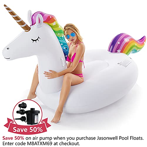 Jasonwell Inflatable Giant Unicorn Swimming Float