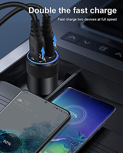 3.4a Fast Charge Dual Port USB Cargador Carro Lighter Adapter for iPhone