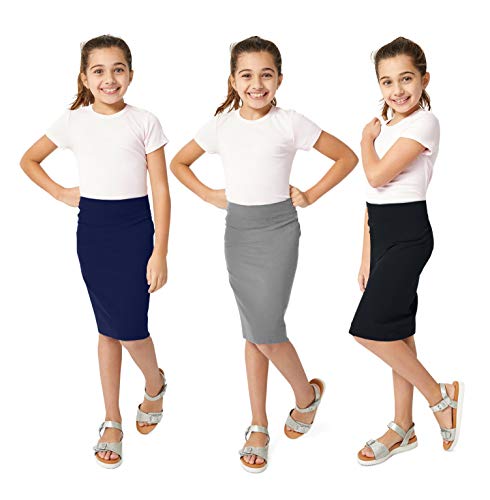 Colorful Pencil Skirts for Girls (Pack of 3)