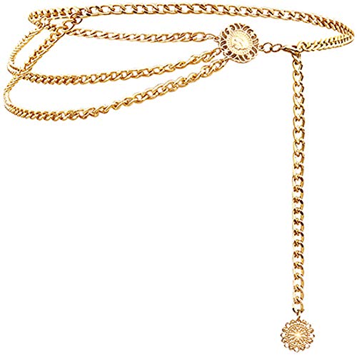 Multi layer Metal Waist Chain Belt for Women by Glamorstar