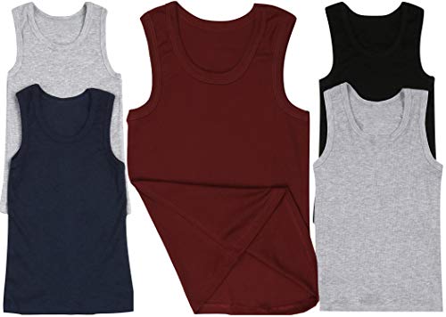 ToBeInStyle Boys' 4 Pack Double Hem Tank Tops
