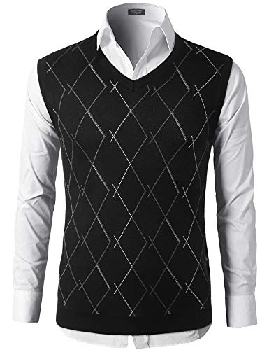 COOFANDY Cotton V-Neck Sweater Vest
