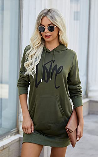 PRETTYGARDEN Women's Hooded Sweatshirt Dress