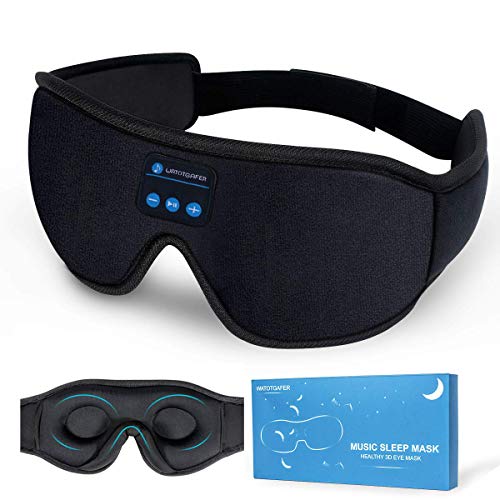 Bluetooth Sleep Headphones Eye Mask - Lightimetunnel Wireless 3D with Speakers and Mic